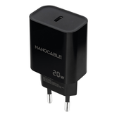 Nanocable Cargador pared USB-C PD 20W Negro