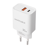 Nanocable Cargador USB-C/PD+USB-A/QC 30W Blanco