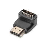 HDMI adapter  type A  90  angled M/F  Ultra HD 60p  sw  dorado