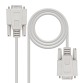 Nanocable Cable Serie Modem, DB9 H-H, Beige, 1.8m