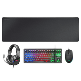 PACK TECLADO MOUSE HEADSET Y ALFOMBRILLA MARS GAMING MCP-RGB3 BLACK TECLADO TKL H-MECH RED MOUSE RGB FLOW 3200DPI HEADSET FRGB ANC ALFOMBRILLA XXL