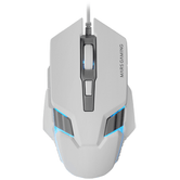 MOUSE MARS GAMING MM024W RGB FLOW 4000 DPI AJUSTABLE 6 BOTONES MECANICOS HUANO COLOR BLANCO