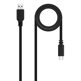 CABLE USB 2.0 3A, TIPO USB-C/M-A/M, NEGRO 2 Metros