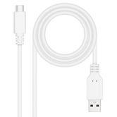 Nanocable Cable USB 2.0 3A USB-C-M/M 0.5M Blanco