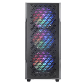 CAJA ATX SEMITORRE GAMING MARS GAMING MCGEO FRONTAL NEGRO DE MALLA GEOMETRICA 4x120mm FRGB RAINBOW