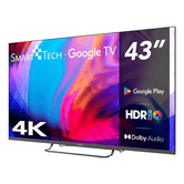 TV LED SMART TECH UHD 43" 43UG02V GOOGLE TV GOOGLE TV 4K DOLBI AUDIO CHROMECAST