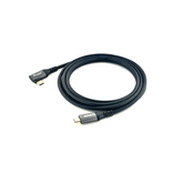Equip Cable USB-C 2.0 Macho Macho Acodado 90? 100W Con Chip E-Mark Color Negro 3.0m Malla algodon trenzado Carcasa Conector Aluminio