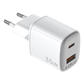CARGADOR GAN 1USB 1USBC 35W WH