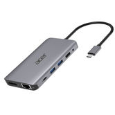 12IN1 USB TYPE C TO 2X HDMI 1X VGA/1X RJ-45/2X USB SILV ER