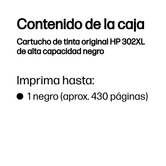 CARTUCHO HP 302XL NEGRO INK CARTRIDGE