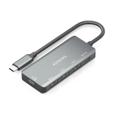 HUB AISENS USB 3.1 USB-C 1XPD 100W 1XUSB-C 3.0 3XUSB-A 2.0 GRIS 15CM