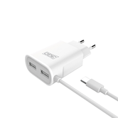 CARGADOR USB PARED 3GO MICROUSB 5V 2A 1,5M 2PUERTOS