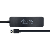 Aisens Hub Usb 3.0, Tipo A/M-4Xtipo A/H, Negro, 30Cm