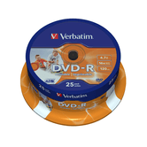 TAMBOR 25 DVD-R 4,7 GB VERBATIM 16X IMPRIMIBLE