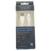 iggual Cable USB-A/USB-C 100 cm blanco Q3.0 3A