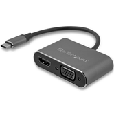 StarTech com Adaptador USB C a VGA y HDMI   2en1   4K 30Hz   Gris Espacial   Adaptador Gr  fico Externo USB Tipo C