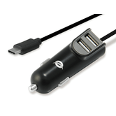 CARGADOR DE COCHE CONCEPTRONIC CARDEN05B CON CABLE USB-C + 2 PUERTOS TIPO A 5V/3.1A 15.5W