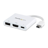 USB TYPE-C TO HDMI ADAPTER PD & USB PORT -USB-C 4K - WHI TE