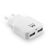 EWENT EW1302  CARGADOR 2 PUERTOS USB 2.4 (12W)