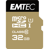 MEMORIA SD MICRO 32GB EMTEC ELITE GOLD 85MB/S SD + ADAPTER CLASS 10 UHS1 U1 ECMSDM32GHC10GP