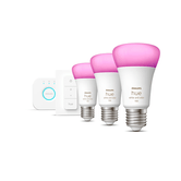 KIT DE INICIO PHILIPS HUE E27 - 3 BOMBILLAS E27 + HUE BRIDGE + INTERRUPTOR INALAMBRICO