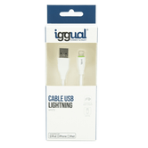 iggual cable USB-A/Lightning 100 cm blanco