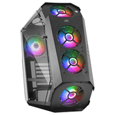 Caja MARS GAMING  MC51 Caja PC Gaming ATX Doble Cristal Templado 5xVentilador RGB Negro Negro