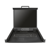 CONSOLA KVM PARA RACK CON 16 PUERTOS VGA Y LCD DE 19