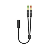 AISENS - CABLE ADAPTADOR AUDIO JACK 3.5 4PINES/H-2XJACK 3.5 3PINES/M,