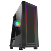 MARS GAMING  MC-ART Negro Caja PC Gaming ATX Doble Cristal Templado Dibujable ARGB 12 Modos Ventilador 12cm RGB Negro