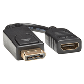 EATON  P136-000 Adaptador Convertidor de Video DisplayPort a HDMI (M/H), 152 mm [6 Pulgadas]  Negro