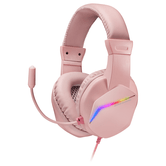 HEADSET MARS GAMING MH122 PINK ULTRA LIGEROS 184g DRIVERS DE NEODIMO 50mm MICROFONO FLEXIBLE JACK 3.5mm SIMPLE Y DOBLE ILUMINACION FRGB