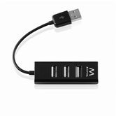 HUB 4 PUERTOS USB 2.0 EWENT EW1123 NEGRO