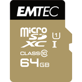 MEMORIA SD MICRO 64GB EMTEC ELITE GOLD 85MB/S SD + ADAPTER CLASS 10 UHS1 U1  ECMSDM64GXC10GP