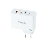 Tooq Cargador pared GAN 2xUSB-C 1xUSB-A 100W