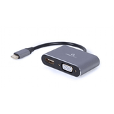 Gembird Adaptador USB Type-C a HDMI /VGA Gris