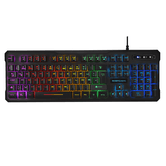 TECLADO EN ALEMAN HIBRIDO H-MECANICO RED MARS GAMING MK218 DE SWITCH H-MECHANICAL RED RETROILUMINADO FULL RGB PROGRAMABLE