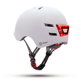 CASCO YOUIN CON LED FRONTAL Y TRASERO BLANCO (TALLA M)