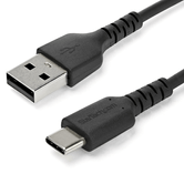 2M DURABLE USB 2.0 TO USB C CABLE BLACK ARAMID FIB ER