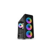 CAJA SEMITORRE NOX HUMMER TGM RAINBOW NEGRA CRISTAL TEMPLADO S/F USB 3.0 RGB