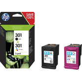 PACK COMBO CARTUCHOS HP 301 NEGRO + TRICOLOR BLISTER