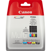 PACK CARTUCHOS CANON CYAN/MAGENTA/AMARILLO/NEGRO CLI-551